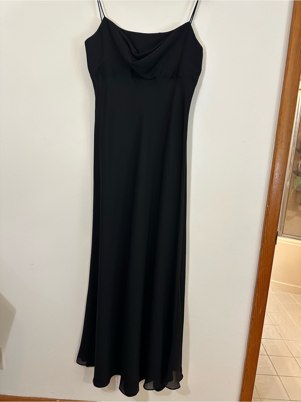 Michaelangelo Black Cowl-Neck Maxi Slip Dress